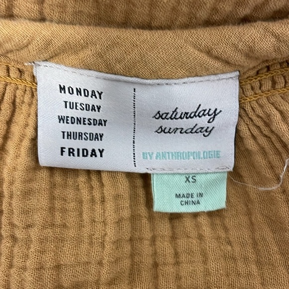 Saturday Sunday Anthropologie Golden Gauze Boho Dress - Size XS Cotton Boho Cool - Picture 5 of 6